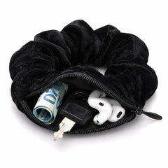 Scrunchie Haargummi mit Geheimfach – unauffälliges Versteck für Geld, Schlüssel & Kopfhörer