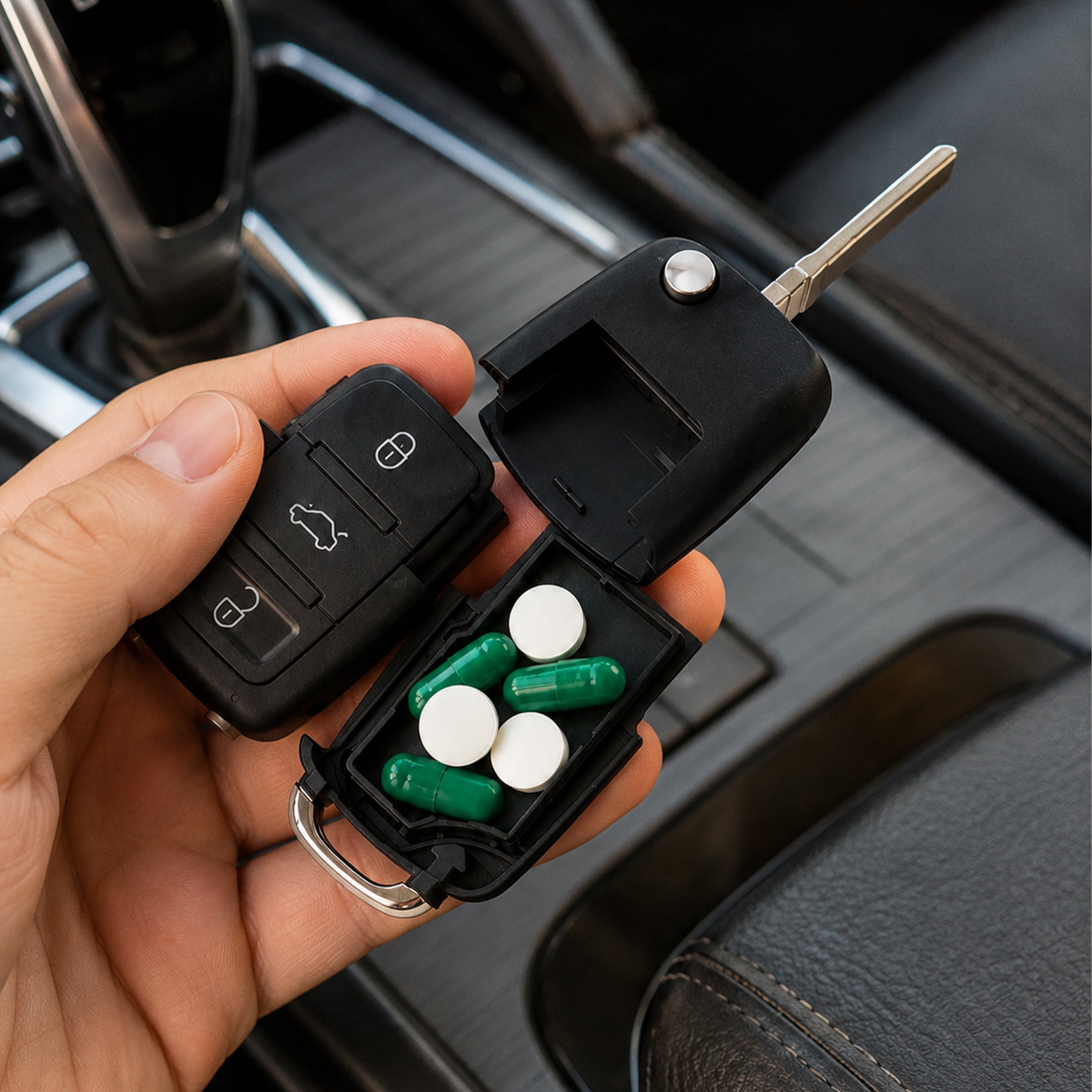 Autoschlüssel Attrappe mit Geheimfach – unauffälliges Mini-Versteck für Geld, Tabletten & kleine Gegenstände